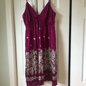 Express Design Studio Cranberry Silk Dress Sz M